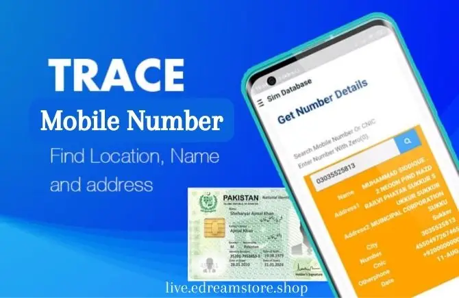 Mobile number live tracker interface Pakistan.